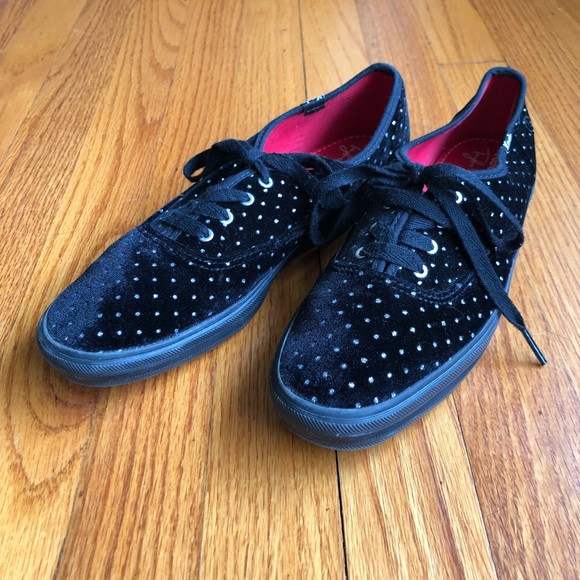 Keds Shoes - Taylor Swift Black with Silver Polka Dot keds